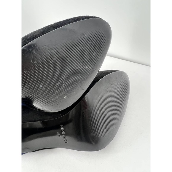 Nine West Suede Booties Zip Front Blue Gray Black Women's Size 8M - Picture 7 of 7